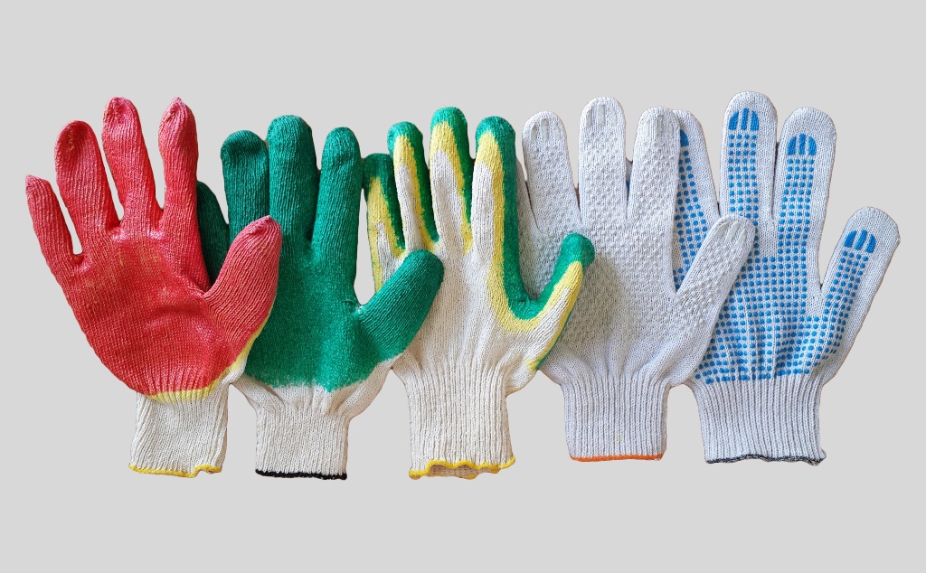 Рабочие хлопчатобумажные перчатки